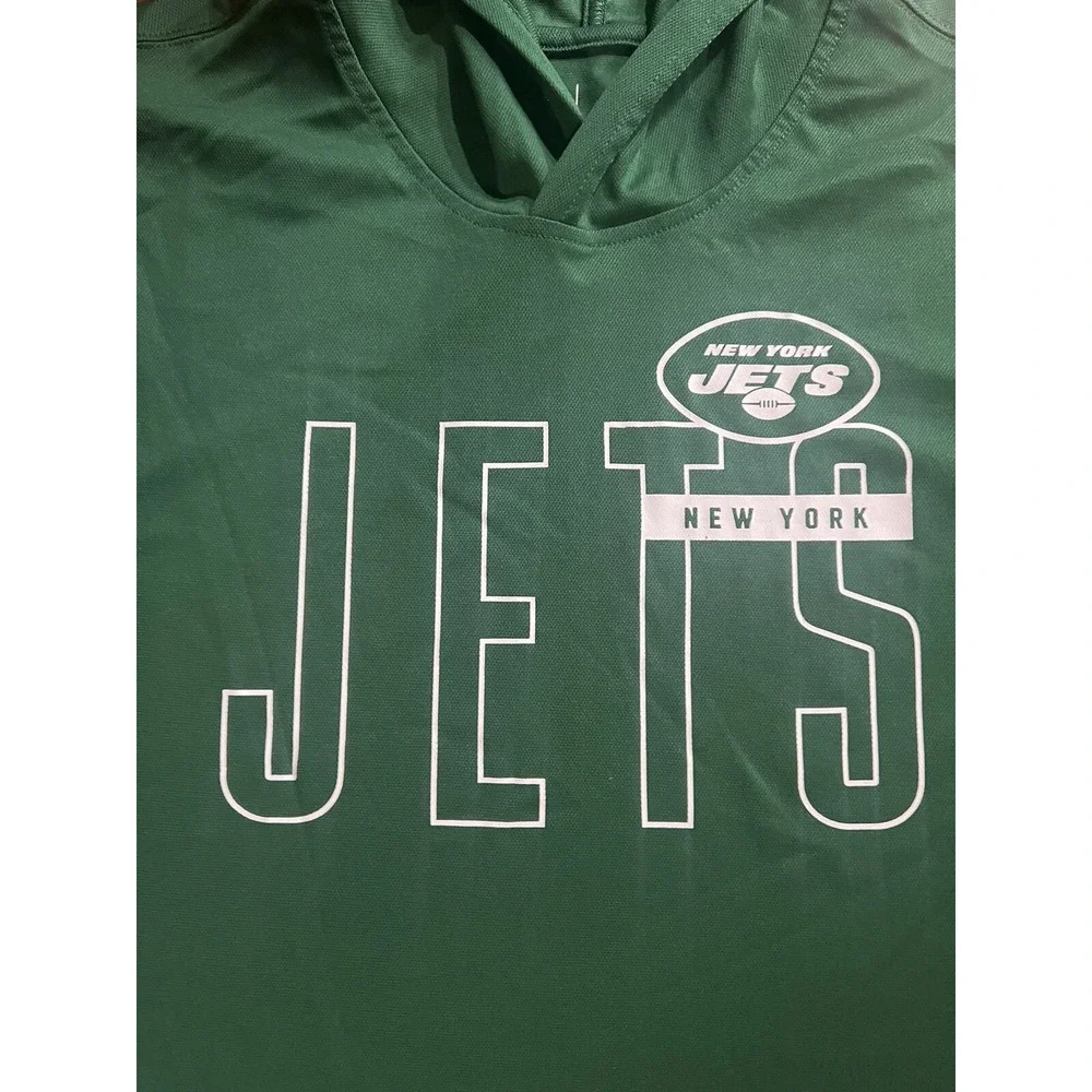 Nike‎ New York Jets Hooded Shirt Mens XL Green Long Sleeve Dri Fit
